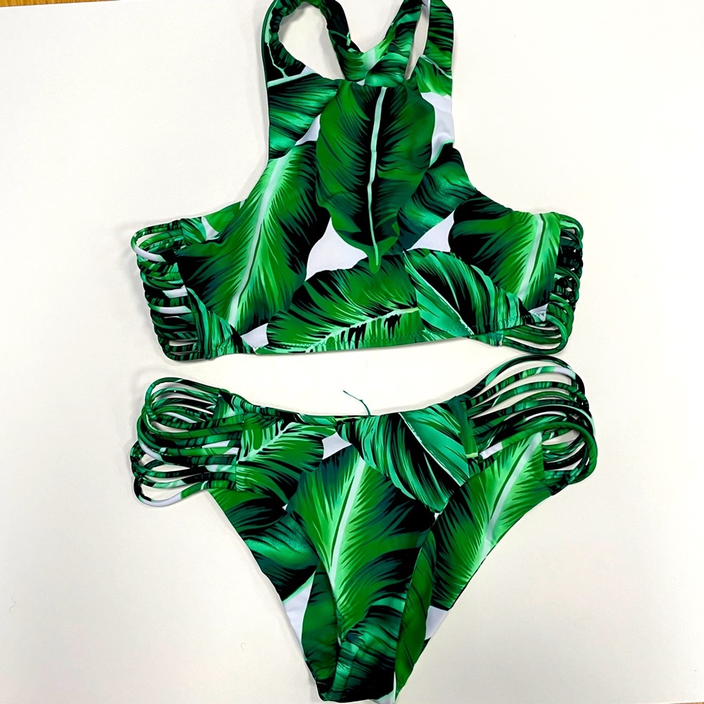 CupShe Women’s Two Piece Bikini Tropical Green